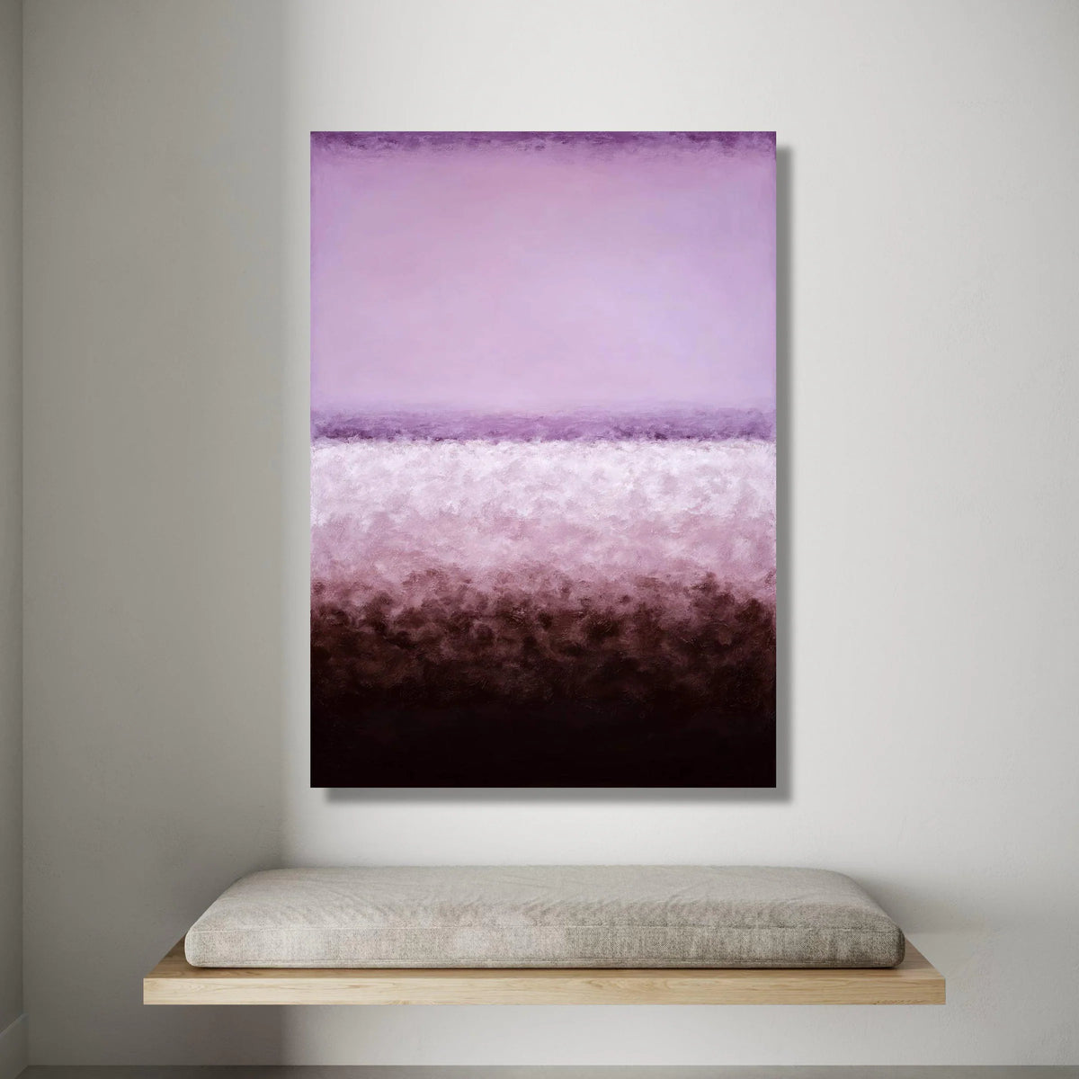 Serene Purple Abstract Canvas Wall Art, Modern Gradient Color Blocks, Minimalist Home Decoration, Contemporary Canvas Canvas Print Art