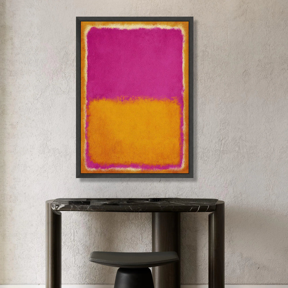 Vibrant Color Block Canvas Wall Art, Abstract Modern Canvas, Contemporary Home Decoration, Bold Pink and Yellow Canvas Canvas Print Art
