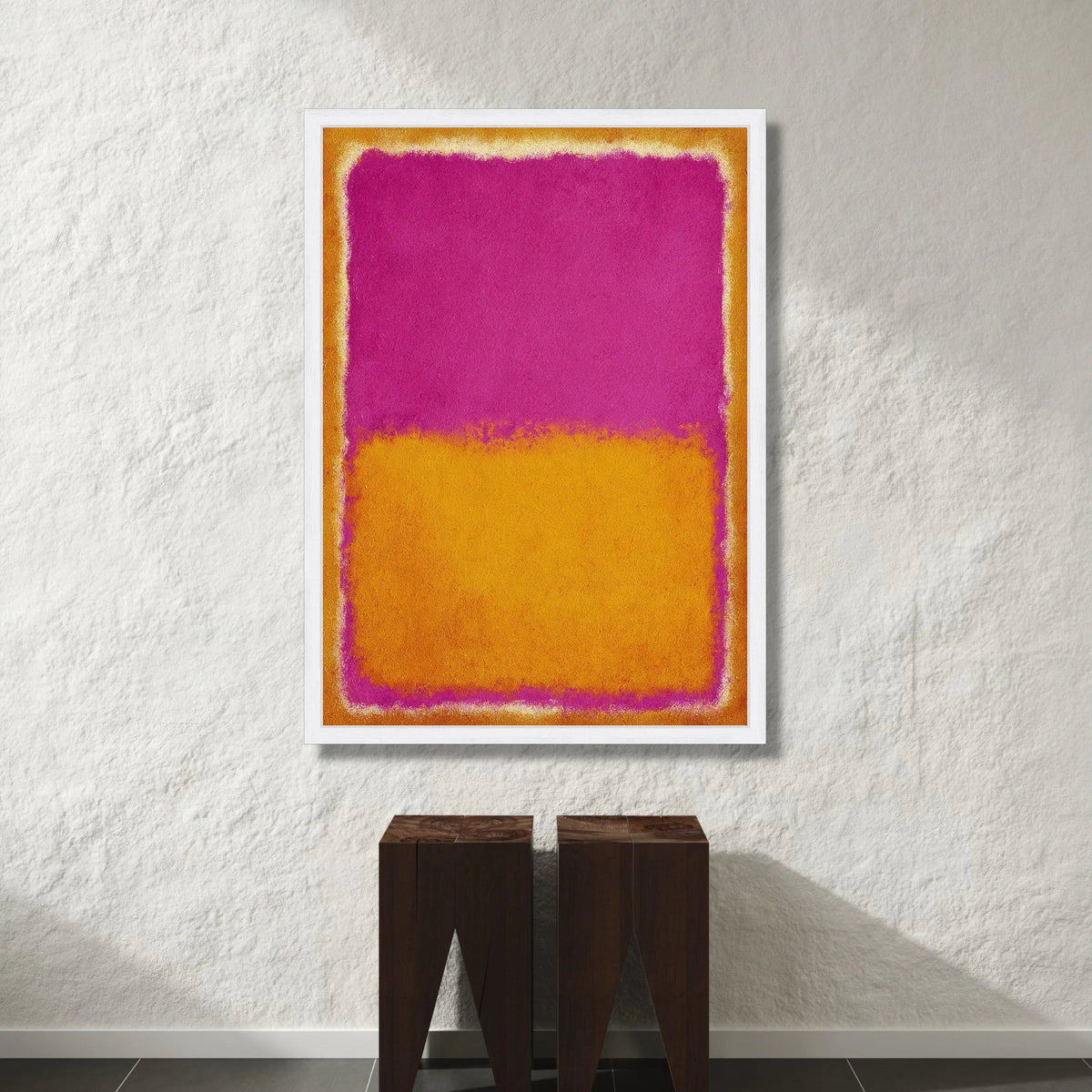 Vibrant Color Block Canvas Wall Art, Abstract Modern Canvas, Contemporary Home Decoration, Bold Pink and Yellow Canvas Canvas Print Art