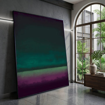 Deep Color Gradient Canvas Wall Art, Modern Abstract Painting, Moody Purple and Teal Canvas, Minimalist Home Decoration, Canvas Print Art