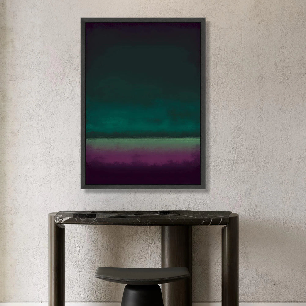 Deep Color Gradient Canvas Wall Art, Modern Abstract Painting, Moody Purple and Teal Canvas, Minimalist Home Decoration, Canvas Print Art