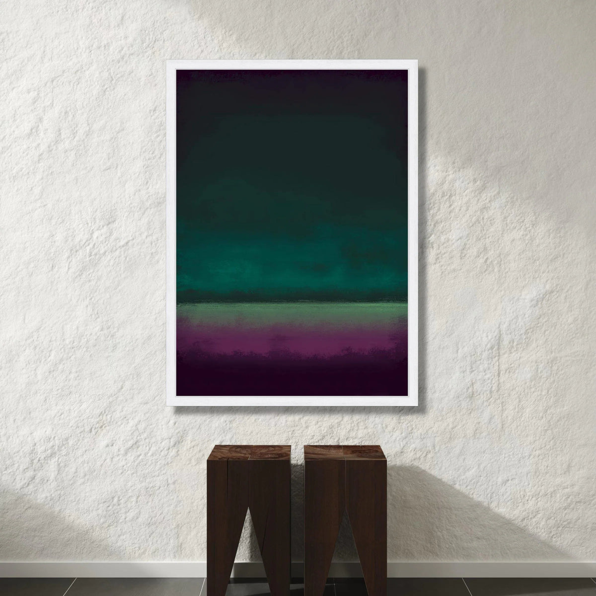 Deep Color Gradient Canvas Wall Art, Modern Abstract Painting, Moody Purple and Teal Canvas, Minimalist Home Decoration, Canvas Print Art