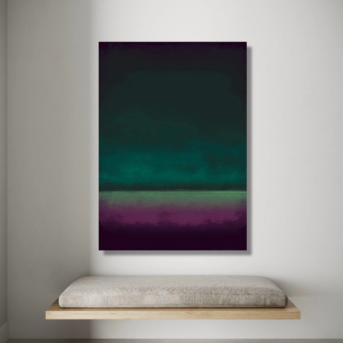 Deep Color Gradient Canvas Wall Art, Modern Abstract Painting, Moody Purple and Teal Canvas, Minimalist Home Decoration, Canvas Print Art