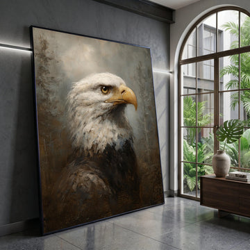 Majestic Bald Eagle Portrait Canvas, Wildlife Wall Art, Bird of Prey Home Decor, Nature Animal Canvas Print, Ready to Hang Canvas Print Art