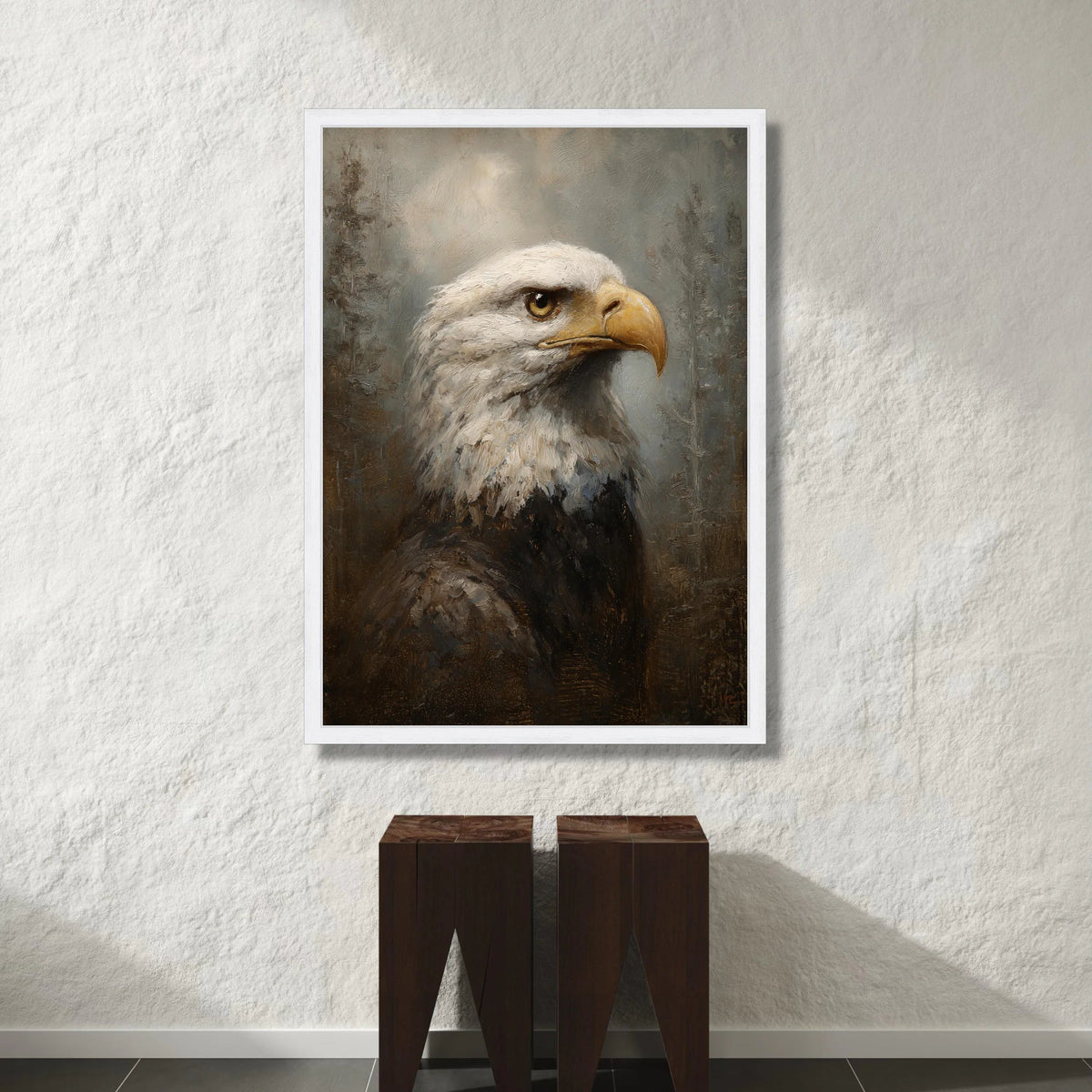Majestic Bald Eagle Portrait Canvas, Wildlife Wall Art, Bird of Prey Home Decor, Nature Animal Canvas Print, Ready to Hang Canvas Print Art