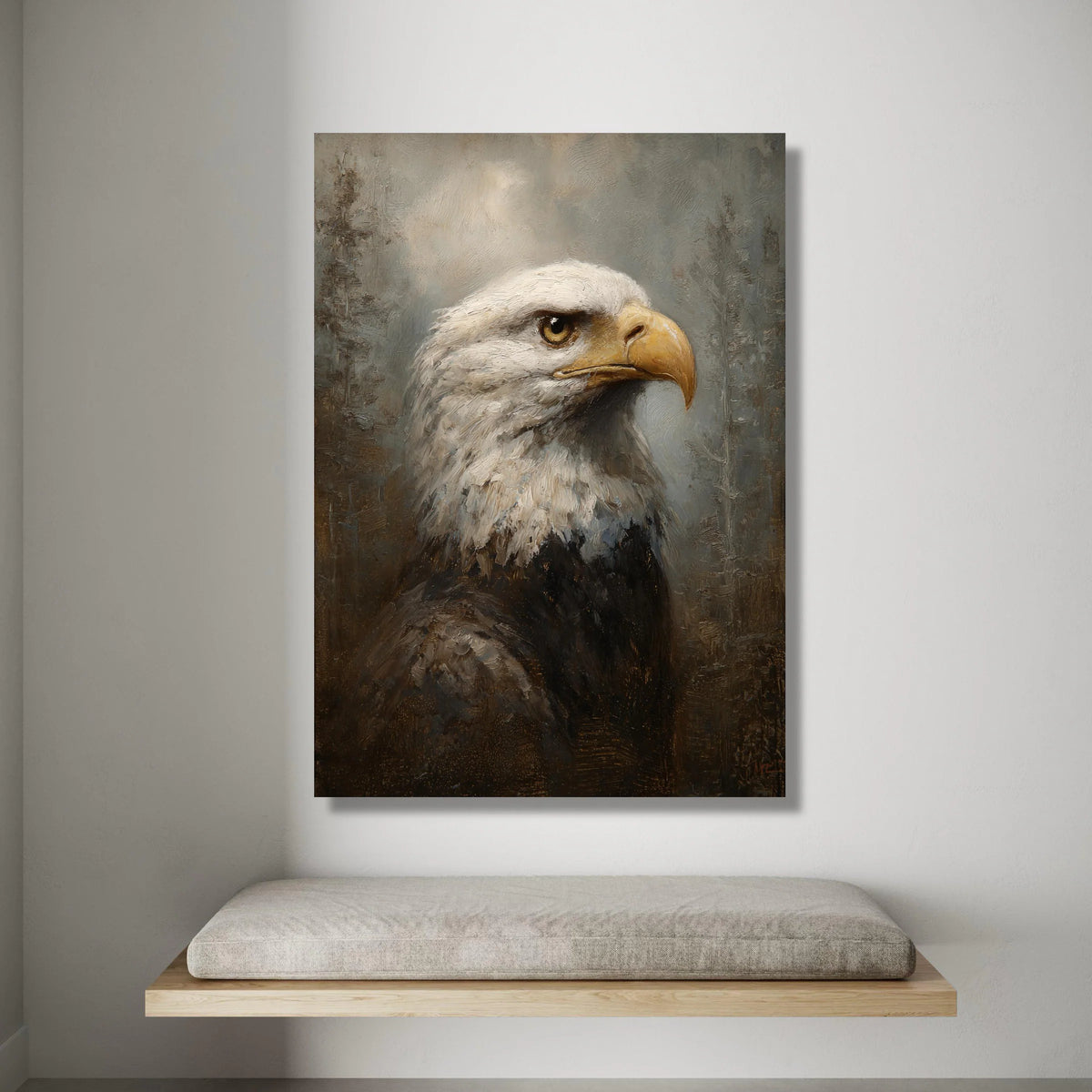 Majestic Bald Eagle Portrait Canvas, Wildlife Wall Art, Bird of Prey Home Decor, Nature Animal Canvas Print, Ready to Hang Canvas Print Art