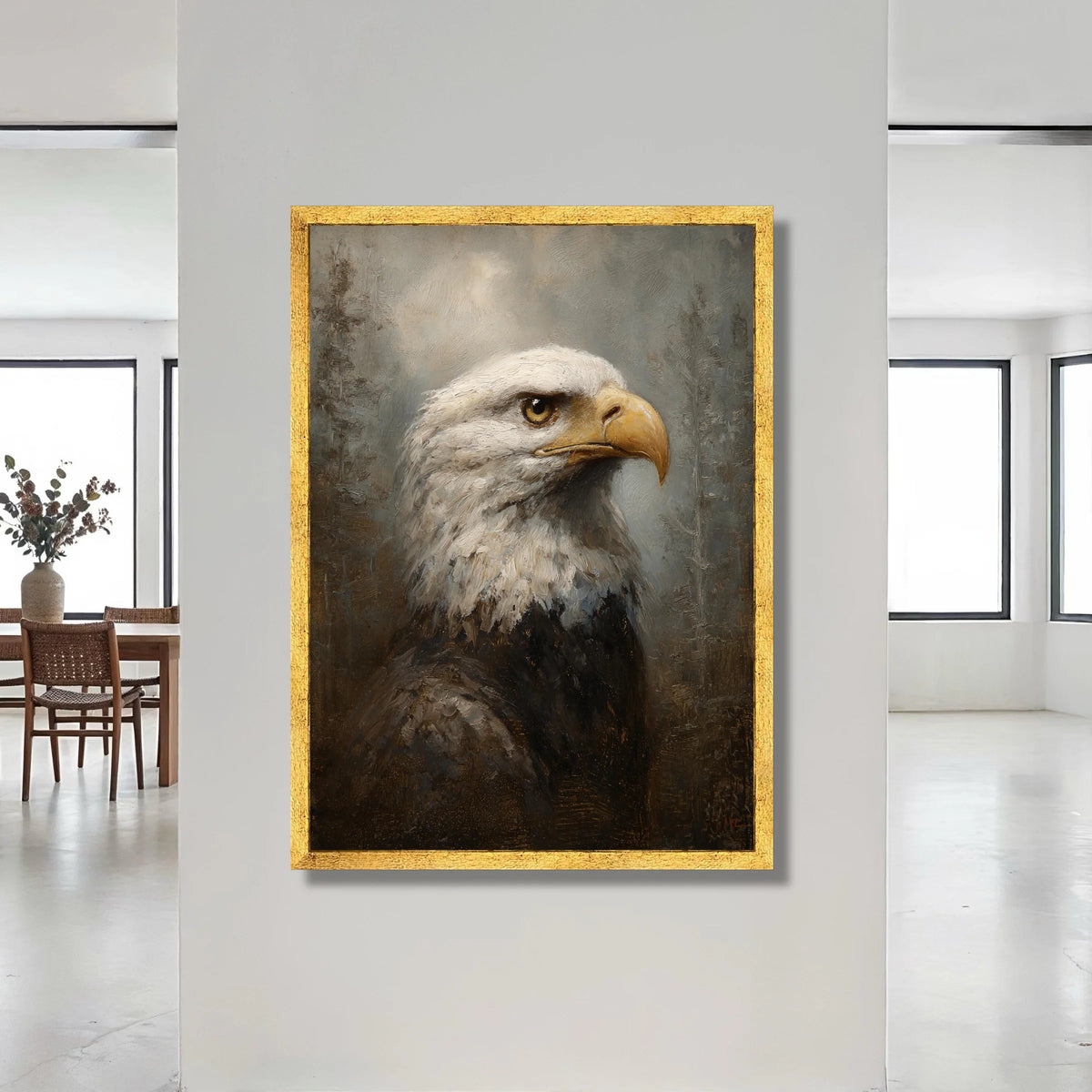 Majestic Bald Eagle Portrait Canvas, Wildlife Wall Art, Bird of Prey Home Decor, Nature Animal Canvas Print, Ready to Hang Canvas Print Art