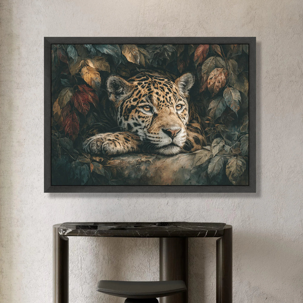 Majestic Jaguar Portrait Canvas, Wildlife Animal Wall Art, Exotic Jungle Painting, Nature Home Decor, Ready to Hang Canvas Canvas Print Art