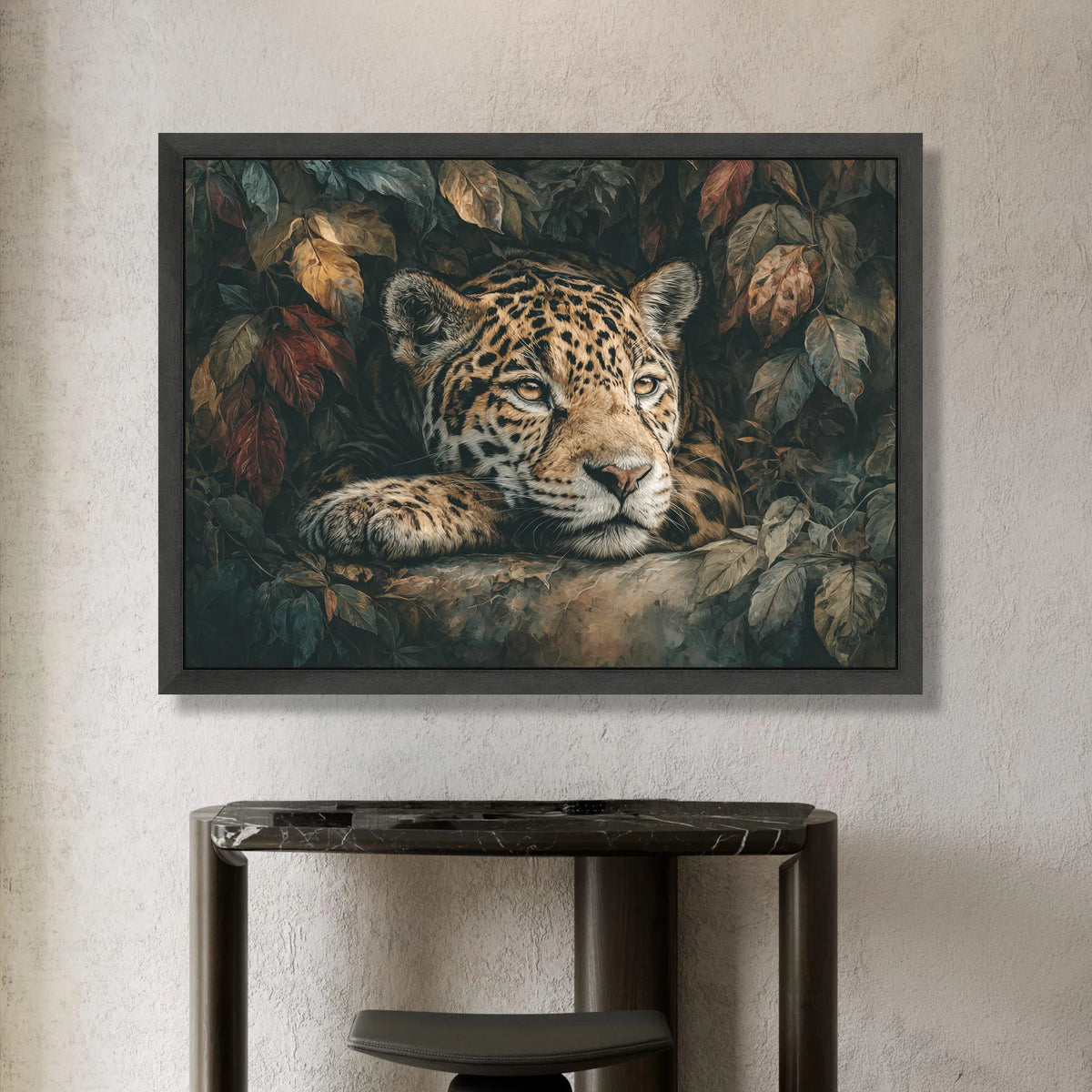 Majestic Jaguar Portrait Canvas, Wildlife Animal Wall Art, Exotic Jungle Painting, Nature Home Decor, Ready to Hang Canvas Canvas Print Art