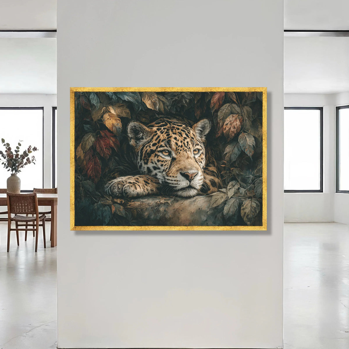 Majestic Jaguar Portrait Canvas, Wildlife Animal Wall Art, Exotic Jungle Painting, Nature Home Decor, Ready to Hang Canvas Canvas Print Art