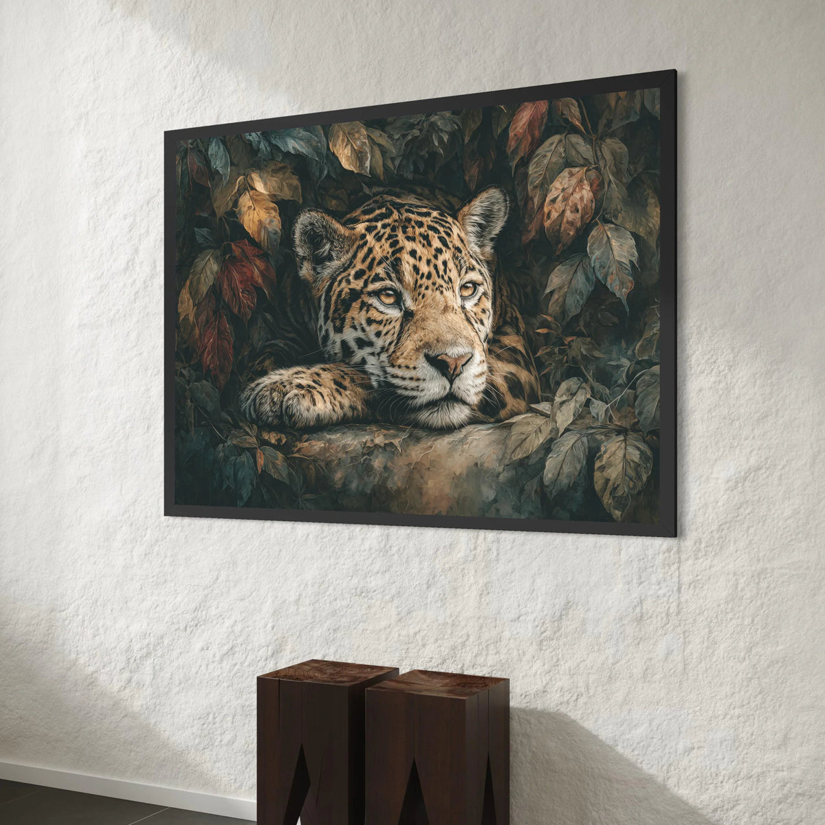 Majestic Jaguar Portrait Canvas, Wildlife Animal Wall Art, Exotic Jungle Painting, Nature Home Decor, Ready to Hang Canvas Canvas Print Art