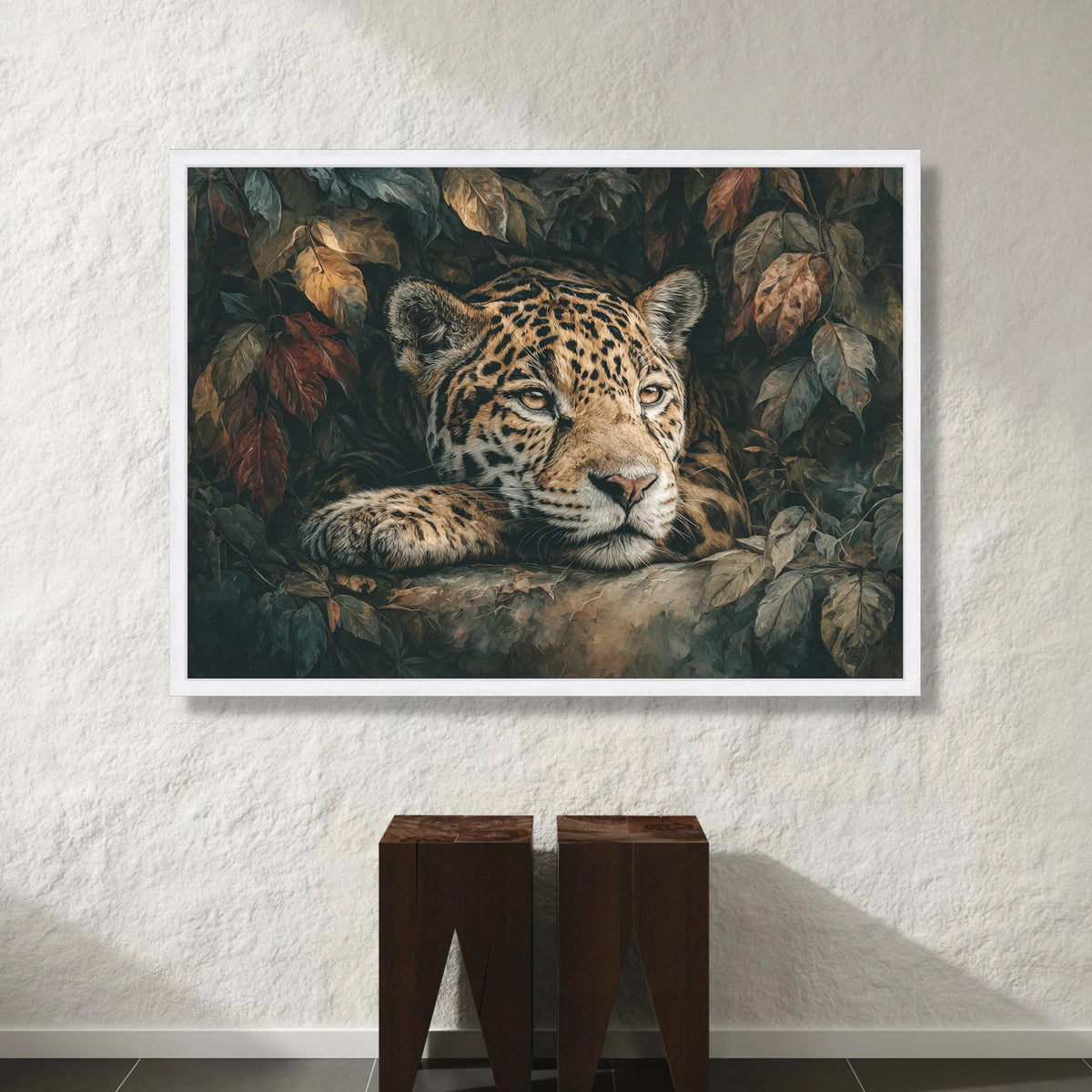Majestic Jaguar Portrait Canvas, Wildlife Animal Wall Art, Exotic Jungle Painting, Nature Home Decor, Ready to Hang Canvas Canvas Print Art