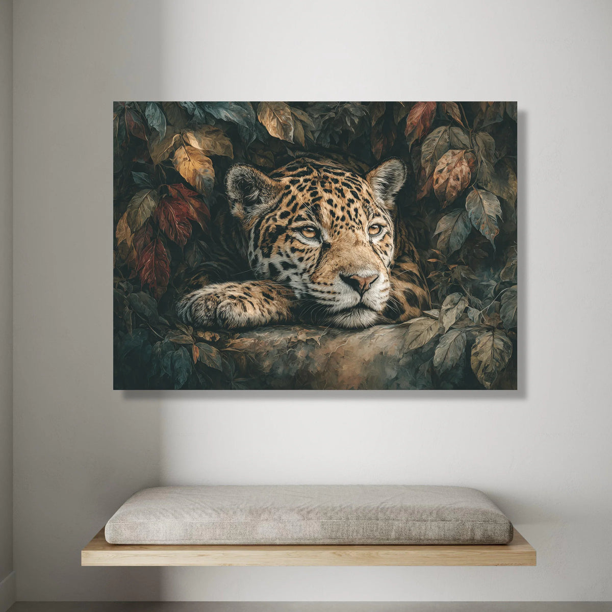 Majestic Jaguar Portrait Canvas, Wildlife Animal Wall Art, Exotic Jungle Painting, Nature Home Decor, Ready to Hang Canvas Canvas Print Art