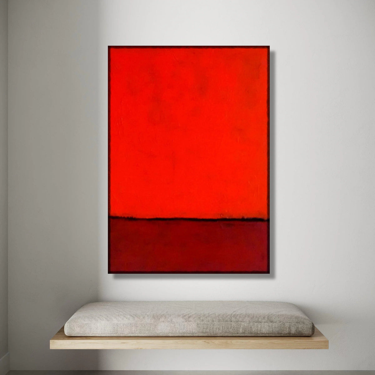 Bold Red Abstract Canvas Wall Art, Color Field Painting Canvas, Modern Minimalist Wall Decor, Vibrant Red Canvas Design, Canvas Print Art