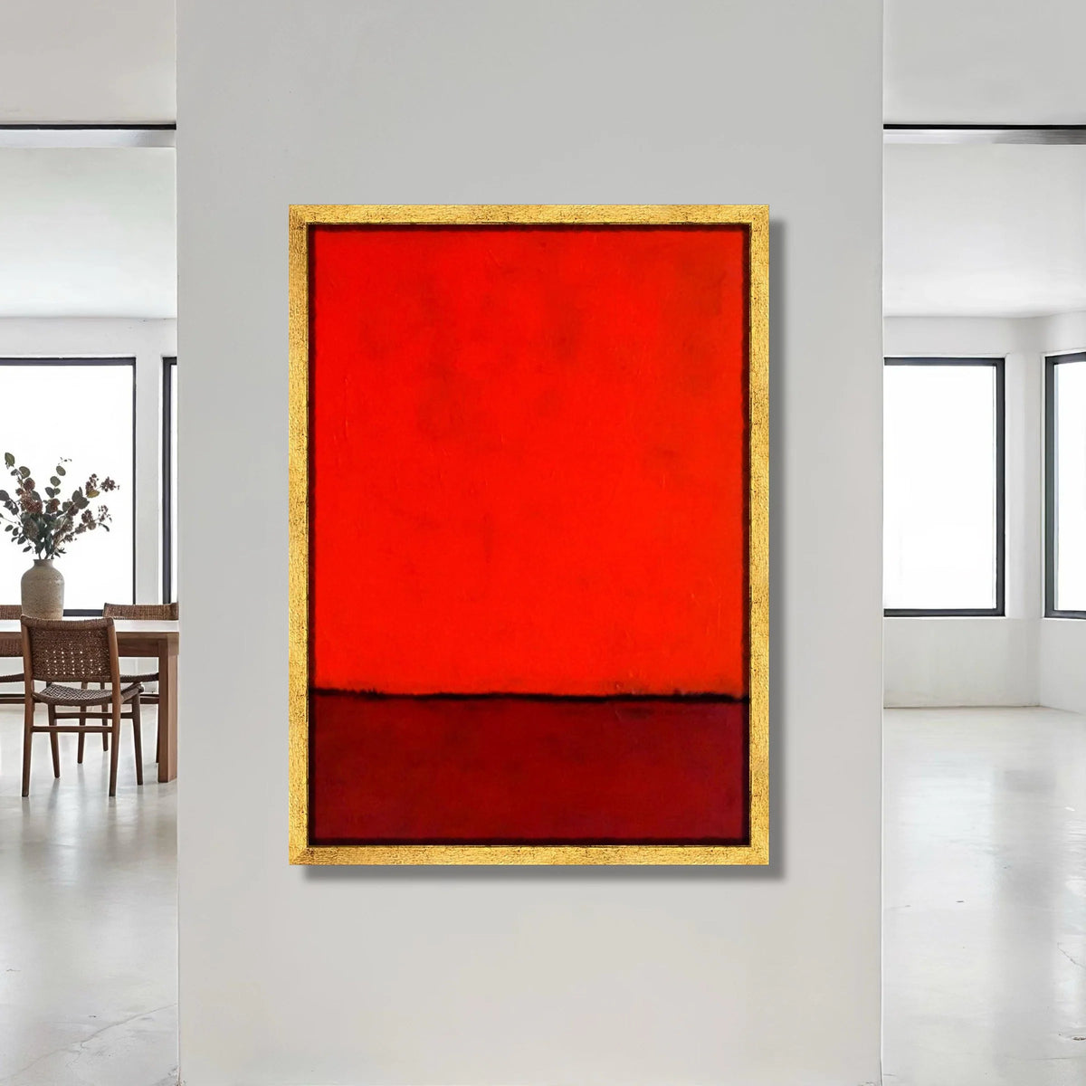 Bold Red Abstract Canvas Wall Art, Color Field Painting Canvas, Modern Minimalist Wall Decor, Vibrant Red Canvas Design, Canvas Print Art