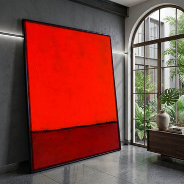 Bold Red Abstract Canvas Wall Art, Color Field Painting Canvas, Modern Minimalist Wall Decor, Vibrant Red Canvas Design, Canvas Print Art