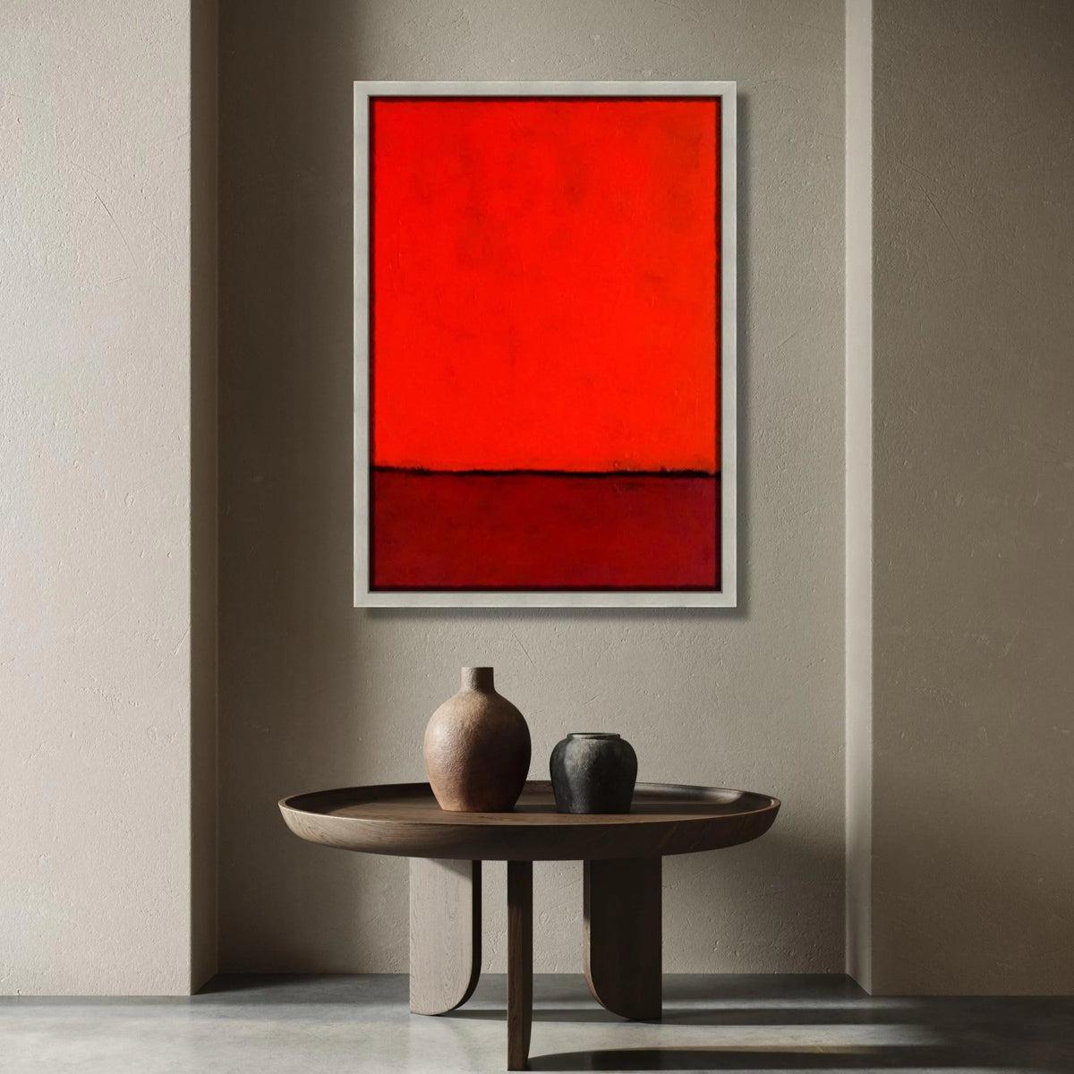 Bold Red Abstract Canvas Wall Art, Color Field Painting Canvas, Modern Minimalist Wall Decor, Vibrant Red Canvas Design, Canvas Print Art