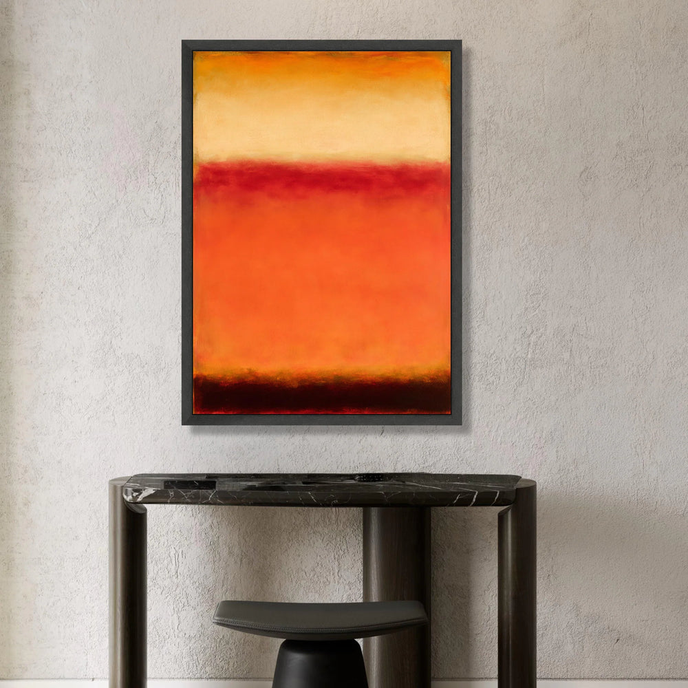 Warm Color Field Abstract Canvas, Modern Orange and Red Wall Art, Contemporary Minimalist Canvas, Home Living Room Canvas Print Art