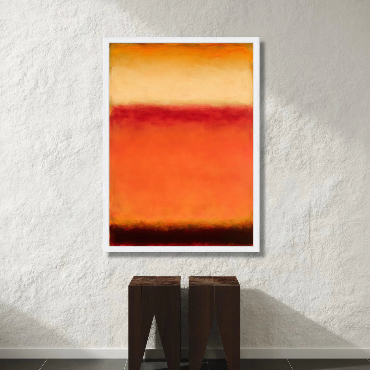 Warm Color Field Abstract Canvas, Modern Orange and Red Wall Art, Contemporary Minimalist Canvas, Home Living Room Canvas Print Art