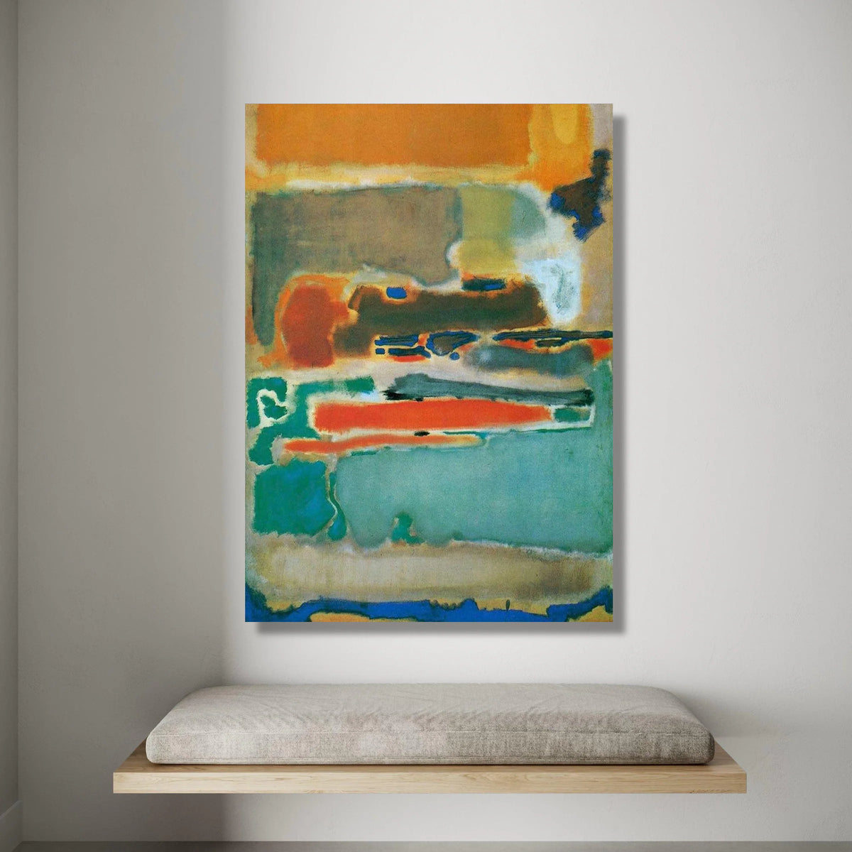 Abstract Color Block Canvas, Modern Wall Art, Contemporary Home Decoration, Vibrant Geometric Canvas, Living Room Accent Canvas Print Art