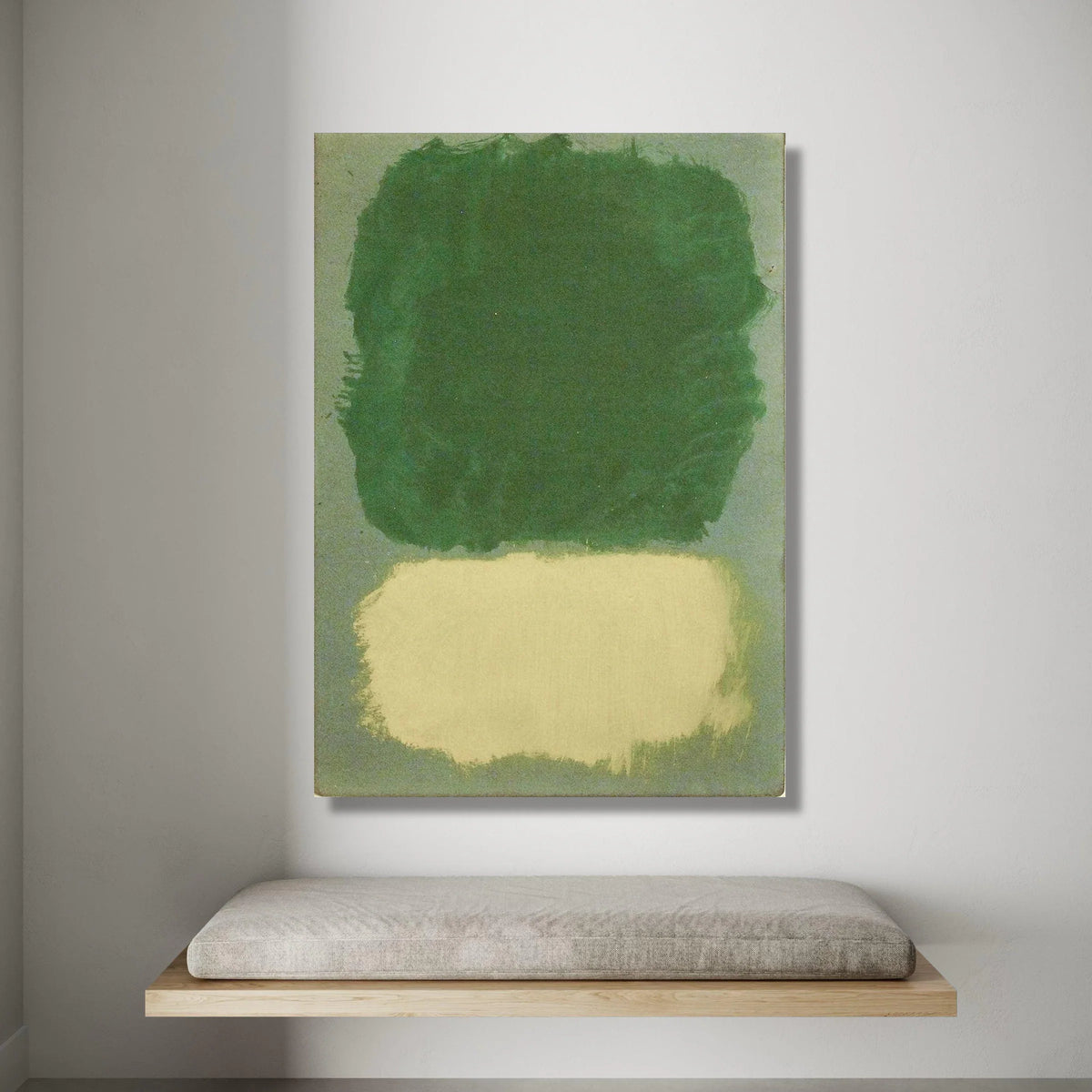 Minimalist Color Block Canvas Wall Art, Green and Beige Abstract Design, Modern Home Decoration, Contemporary Canvas Print Canvas Print Art