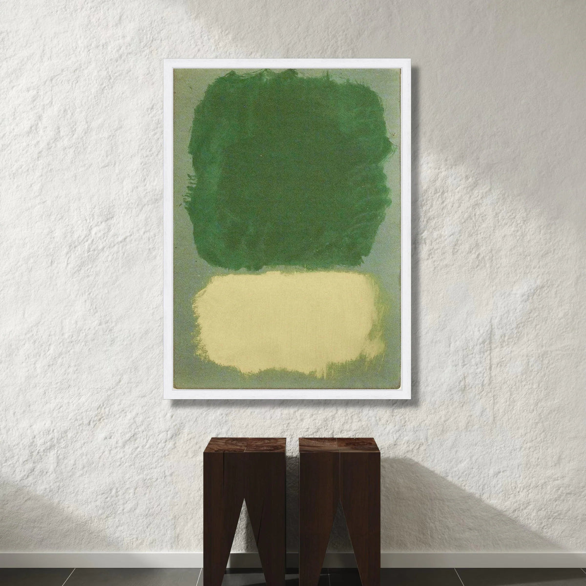 Minimalist Color Block Canvas Wall Art, Green and Beige Abstract Design, Modern Home Decoration, Contemporary Canvas Print Canvas Print Art