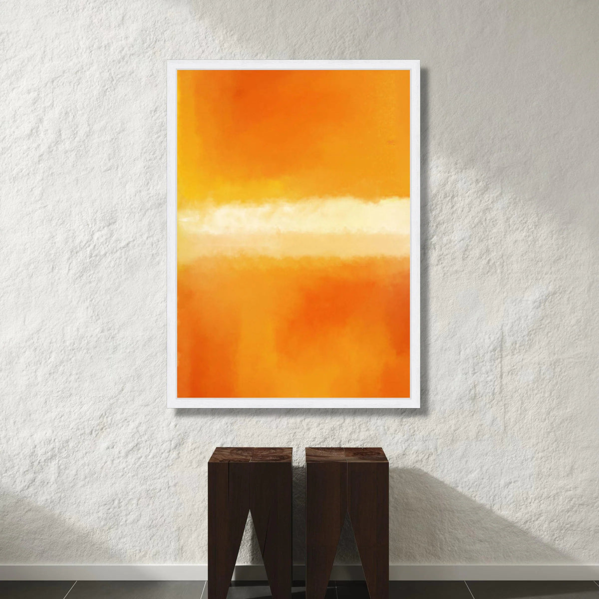 Warm Sunset Abstract Canvas, Orange Gradient Wall Art, Modern Color Field Canvas, Contemporary Home Decoration, Vibrant Canvas Print Art