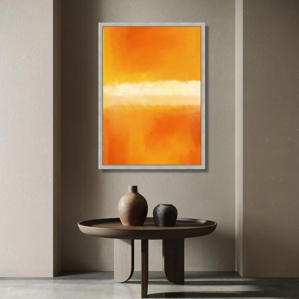 Warm Sunset Abstract Canvas, Orange Gradient Wall Art, Modern Color Field Canvas, Contemporary Home Decoration, Vibrant Canvas Print Art