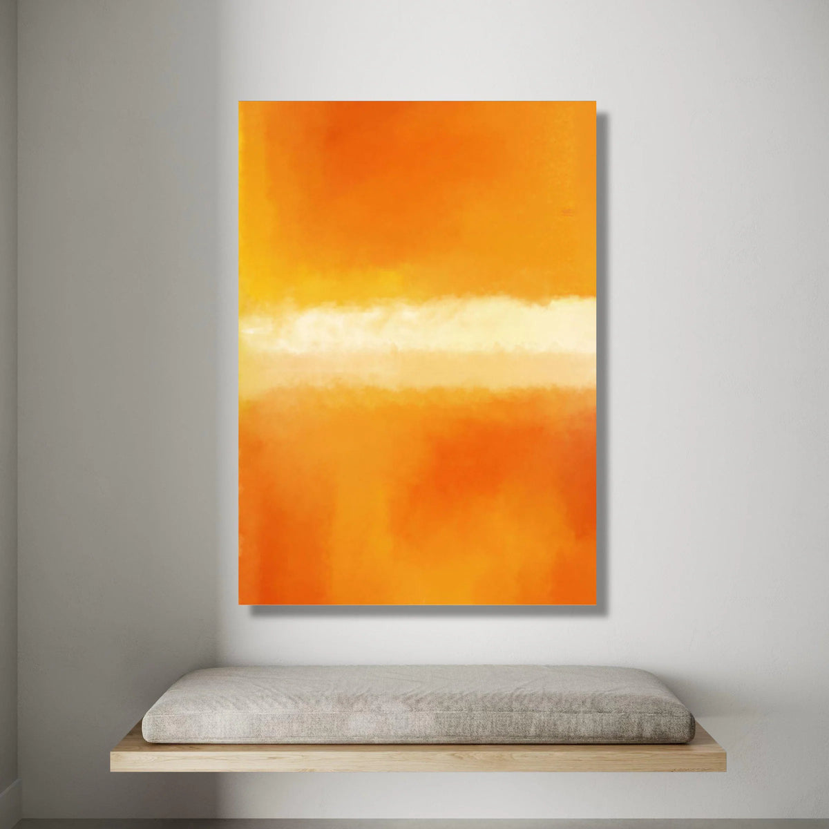 Warm Sunset Abstract Canvas, Orange Gradient Wall Art, Modern Color Field Canvas, Contemporary Home Decoration, Vibrant Canvas Print Art