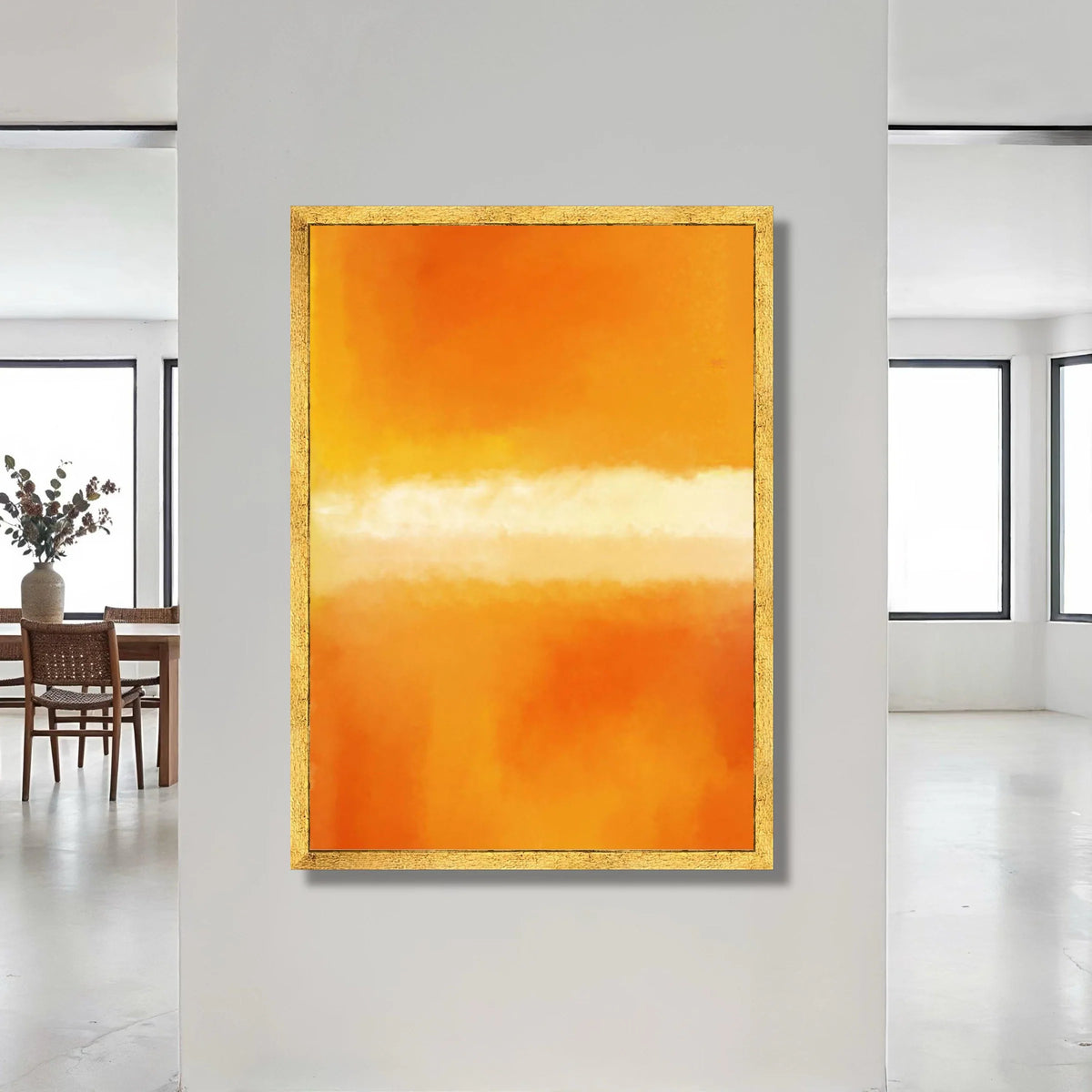 Warm Sunset Abstract Canvas, Orange Gradient Wall Art, Modern Color Field Canvas, Contemporary Home Decoration, Vibrant Canvas Print Art