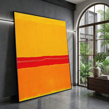 Vibrant Color Block Canvas Wall Art, Abstract Modern Canvas, Red Orange Yellow Painting, Contemporary Home Decoration Canvas Print Art