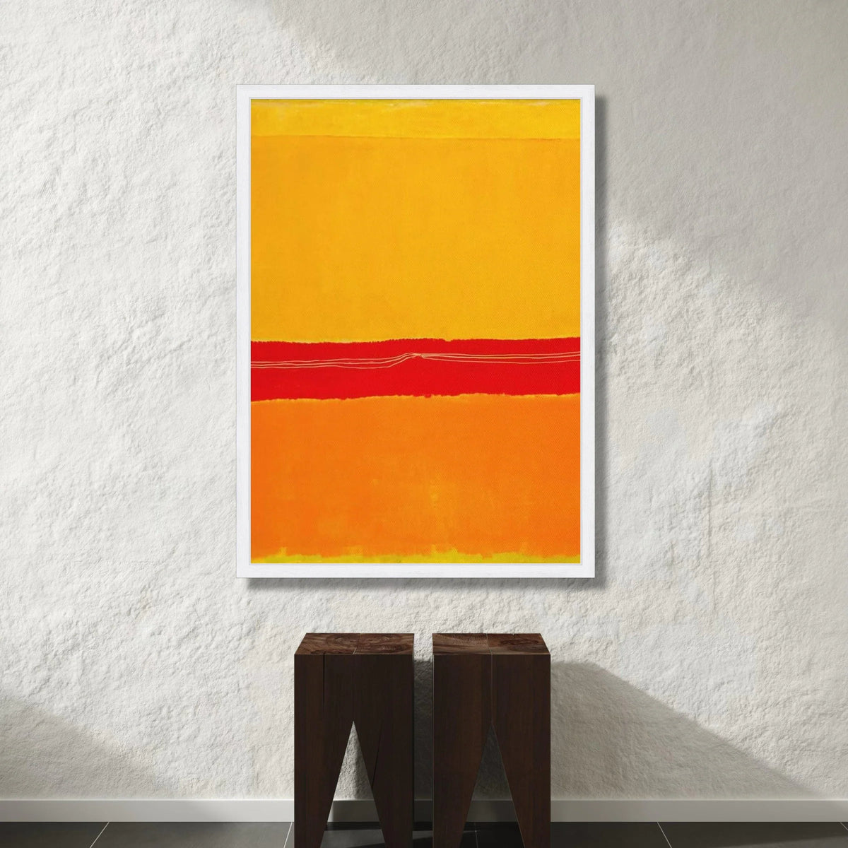 Vibrant Color Block Canvas Wall Art, Abstract Modern Canvas, Red Orange Yellow Painting, Contemporary Home Decoration Canvas Print Art