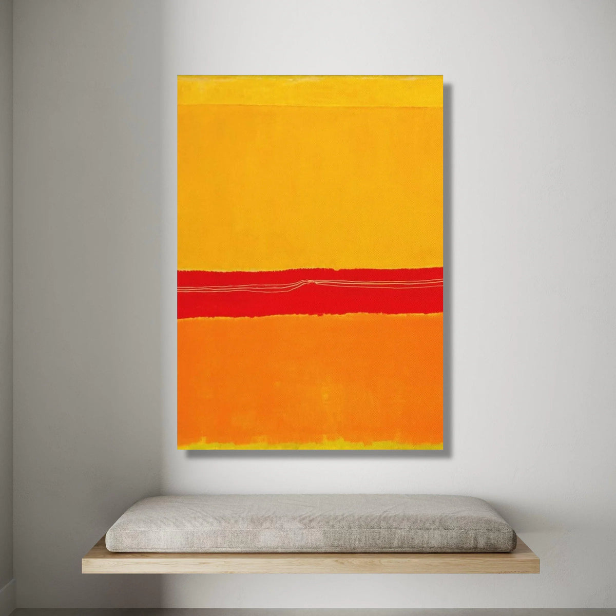 Vibrant Color Block Canvas Wall Art, Abstract Modern Canvas, Red Orange Yellow Painting, Contemporary Home Decoration Canvas Print Art