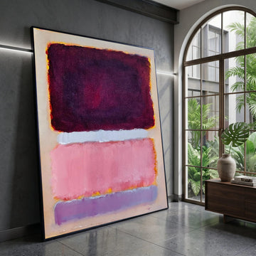 Abstract Color Block Canvas Wall Art, Modern Home Decoration, Contemporary Purple and Pink Canvas, Bold Living Room Wall Canvas Print Art