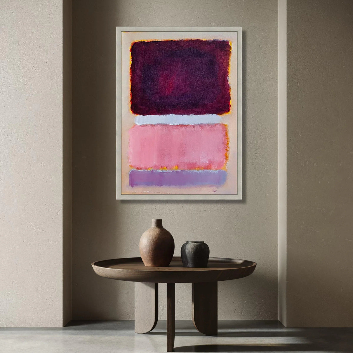 Abstract Color Block Canvas Wall Art, Modern Home Decoration, Contemporary Purple and Pink Canvas, Bold Living Room Wall Canvas Print Art
