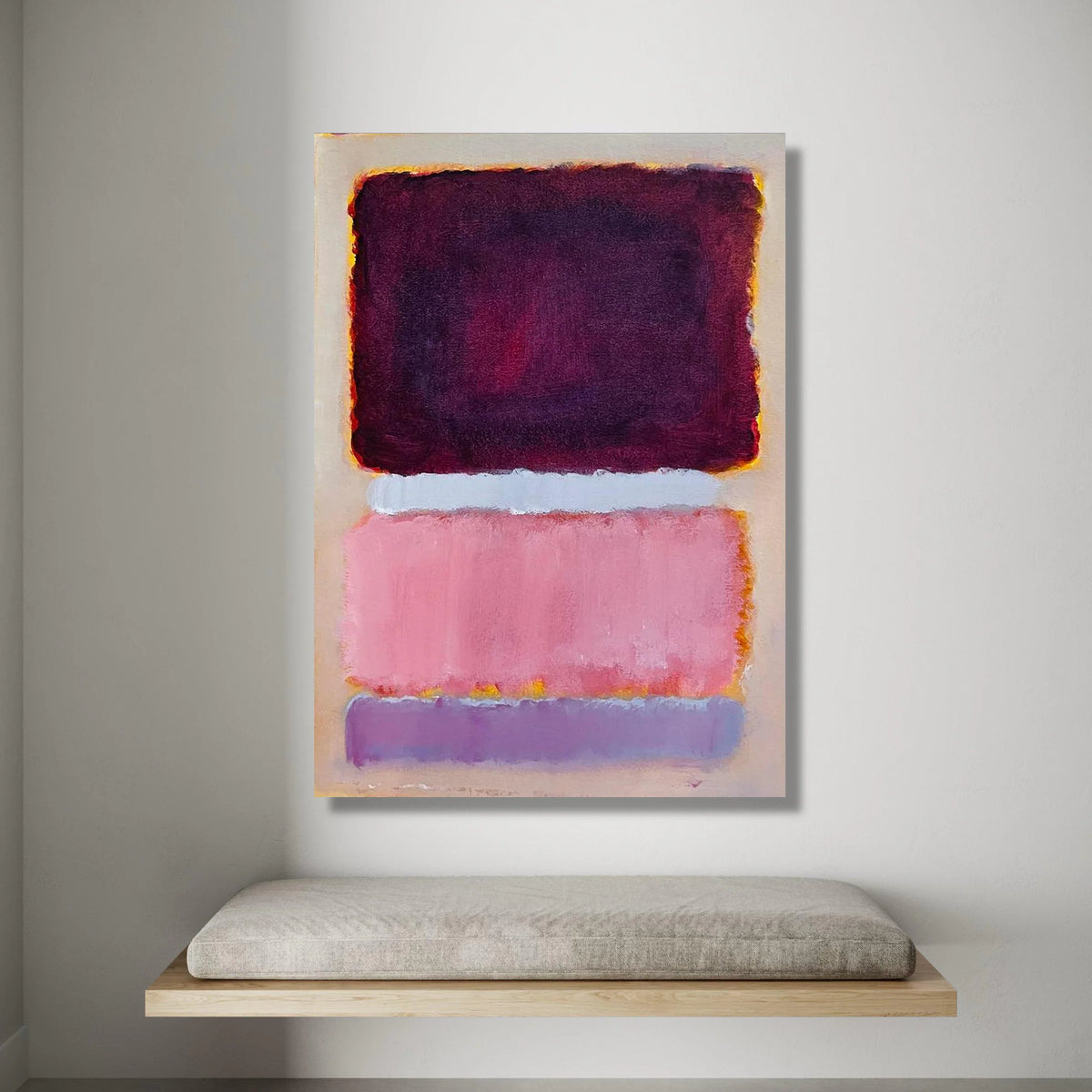 Abstract Color Block Canvas Wall Art, Modern Home Decoration, Contemporary Purple and Pink Canvas, Bold Living Room Wall Canvas Print Art
