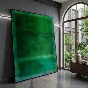 Deep Green Abstract Canvas, Modern Minimalist Wall Art, Contemporary Color Field Painting, Home Décor Canvas, Artistic Canvas Print Art