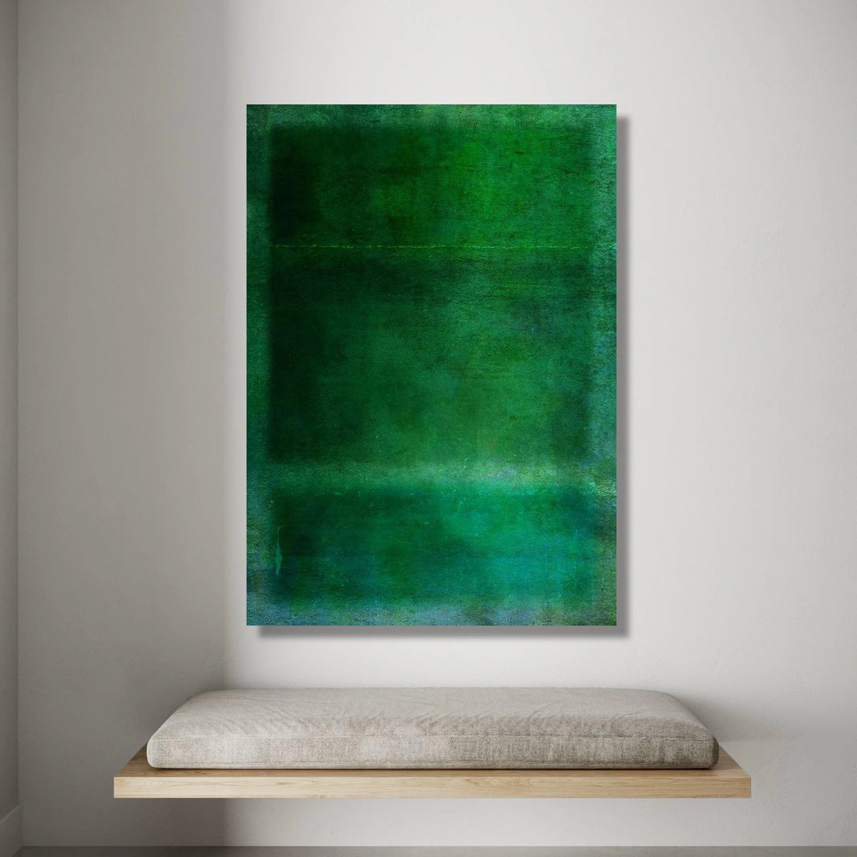 Deep Green Abstract Canvas, Modern Minimalist Wall Art, Contemporary Color Field Painting, Home Décor Canvas, Artistic Canvas Print Art
