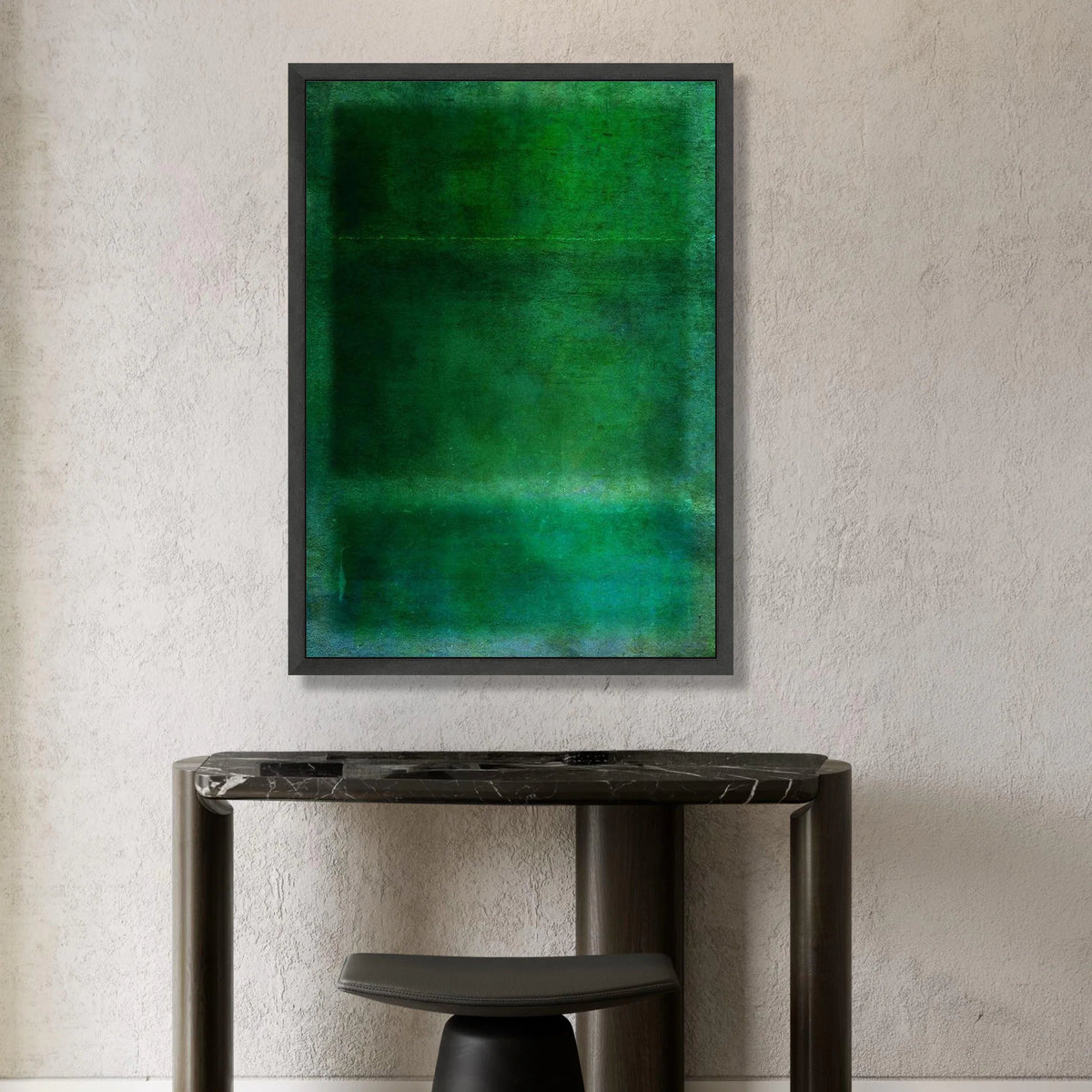 Deep Green Abstract Canvas, Modern Minimalist Wall Art, Contemporary Color Field Painting, Home Décor Canvas, Artistic Canvas Print Art