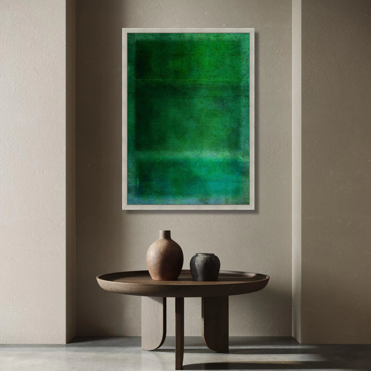 Deep Green Abstract Canvas, Modern Minimalist Wall Art, Contemporary Color Field Painting, Home Décor Canvas, Artistic Canvas Print Art