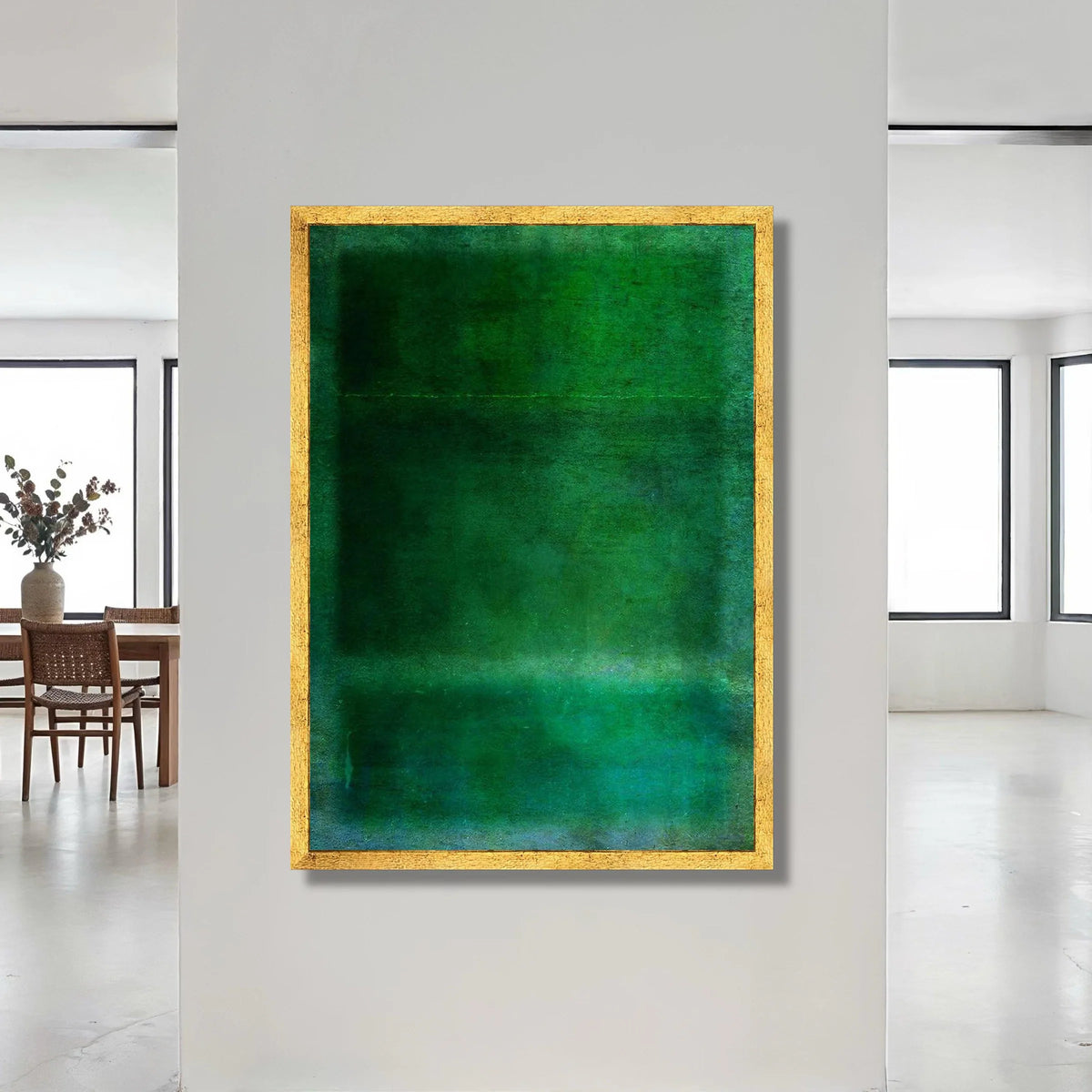Deep Green Abstract Canvas, Modern Minimalist Wall Art, Contemporary Color Field Painting, Home Décor Canvas, Artistic Canvas Print Art