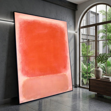 Vibrant Abstract Color Blocks Canvas, Modern Red and Pink Wall Art, Minimalist Home Decoration, Contemporary Canvas Canvas Print Art
