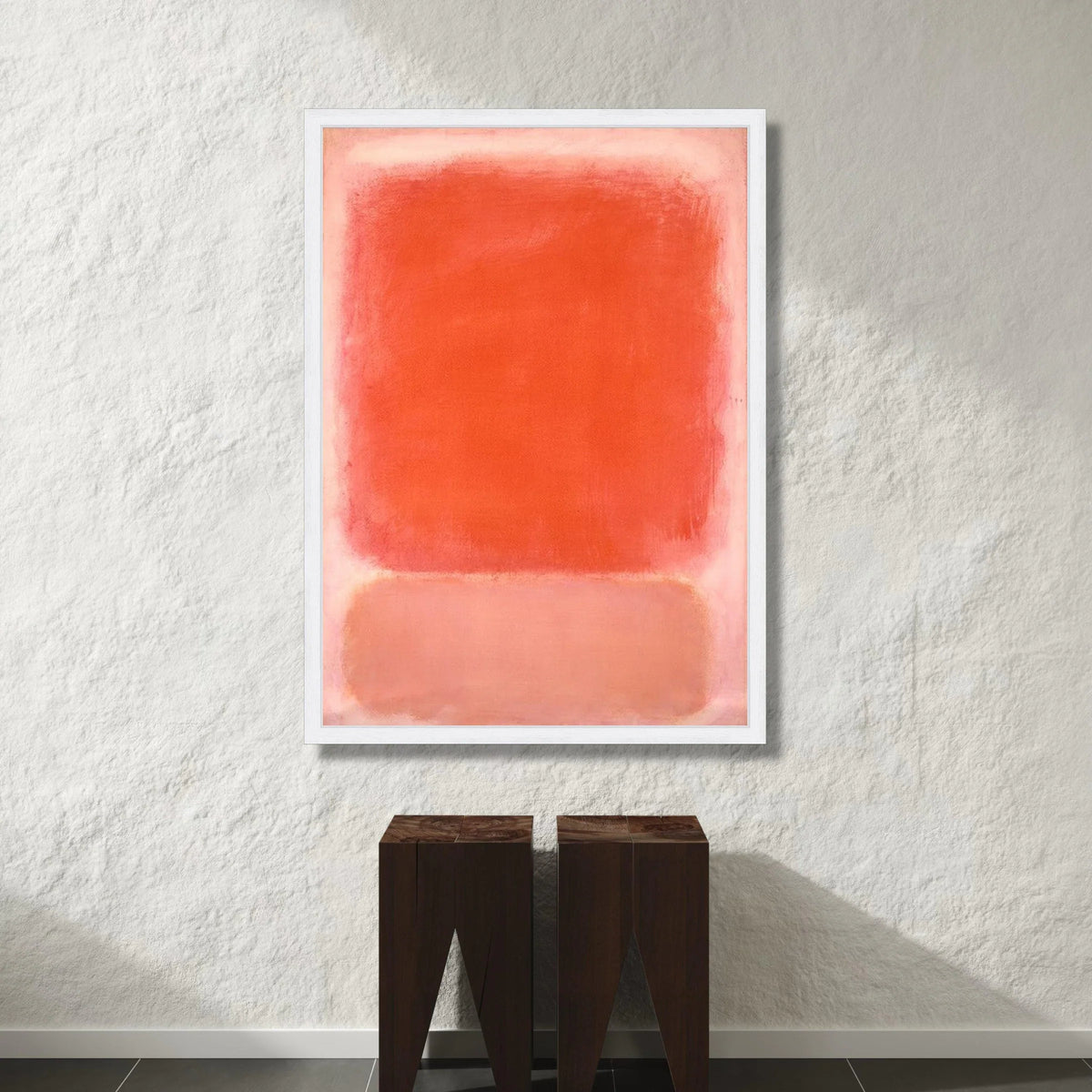 Vibrant Abstract Color Blocks Canvas, Modern Red and Pink Wall Art, Minimalist Home Decoration, Contemporary Canvas Canvas Print Art