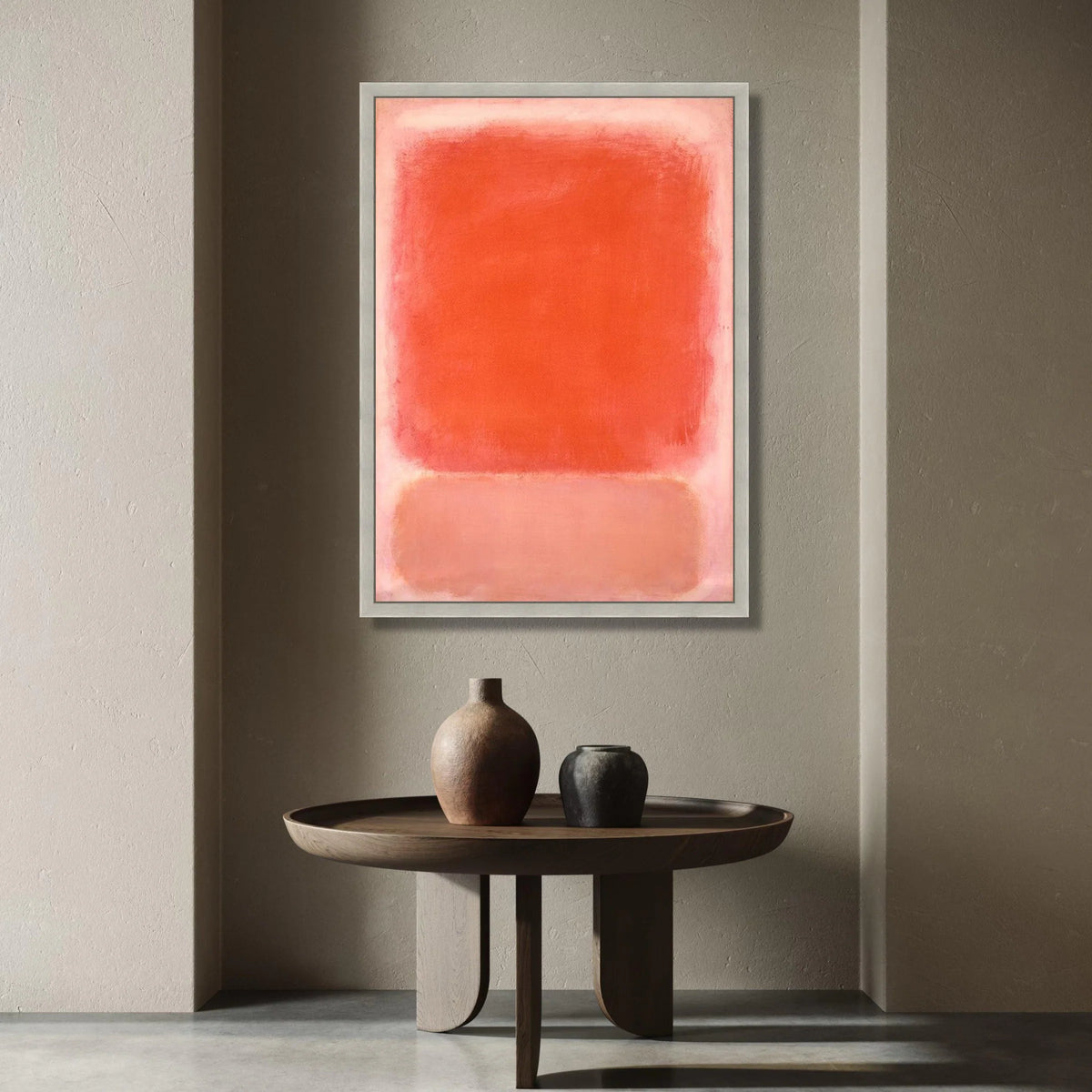 Vibrant Abstract Color Blocks Canvas, Modern Red and Pink Wall Art, Minimalist Home Decoration, Contemporary Canvas Canvas Print Art