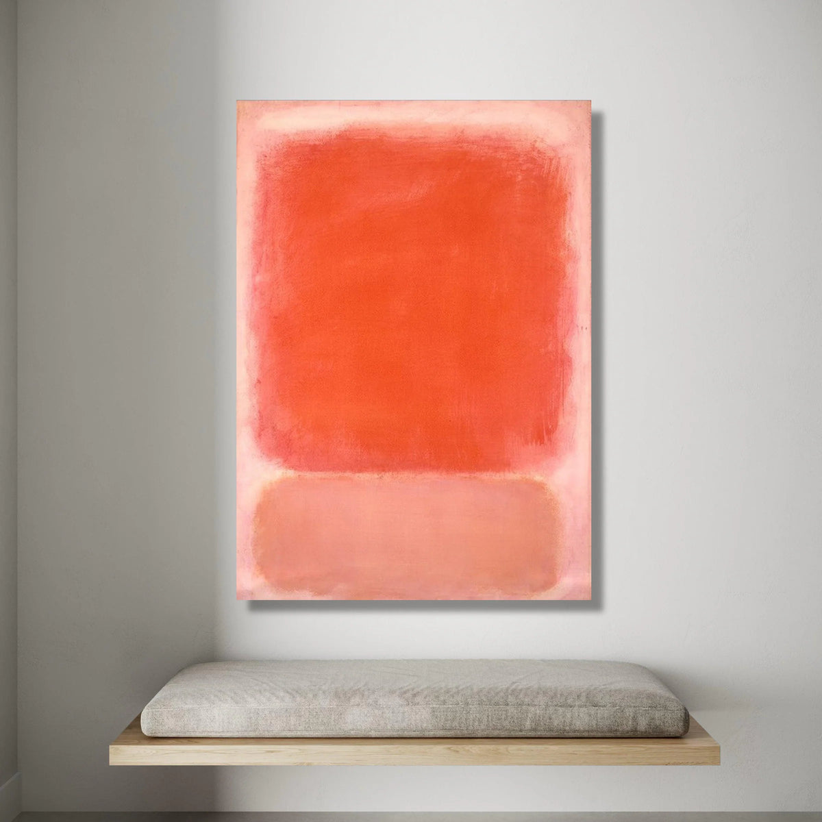 Vibrant Abstract Color Blocks Canvas, Modern Red and Pink Wall Art, Minimalist Home Decoration, Contemporary Canvas Canvas Print Art