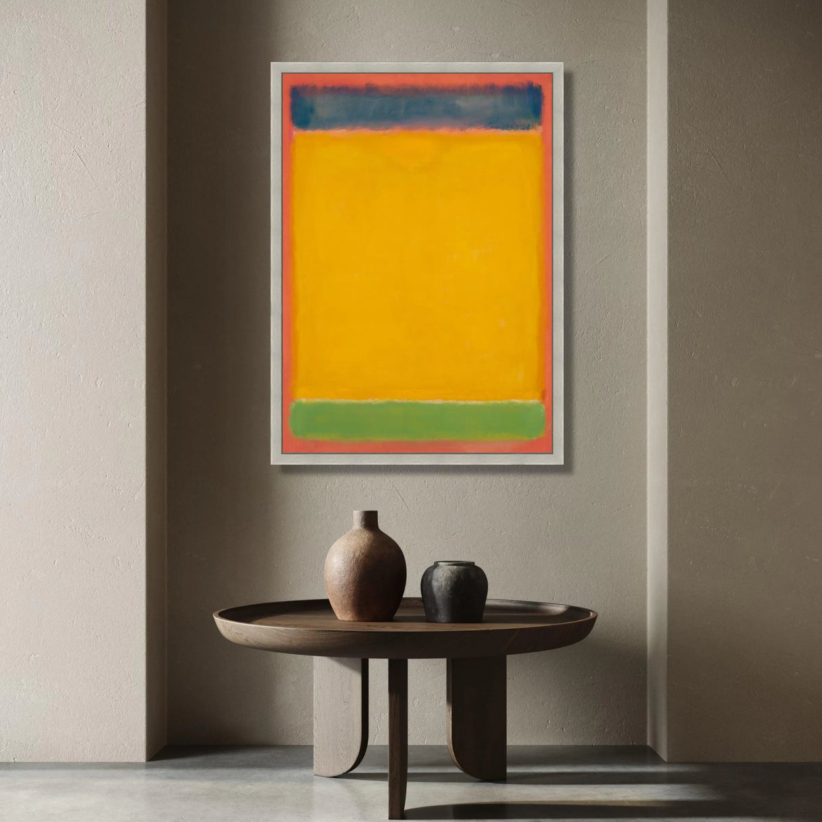 Vibrant Color Blocks Canvas Wall Art, Abstract Modern Design, Bold Yellow and Green Canvas, Contemporary Room Decoration Canvas Print Art