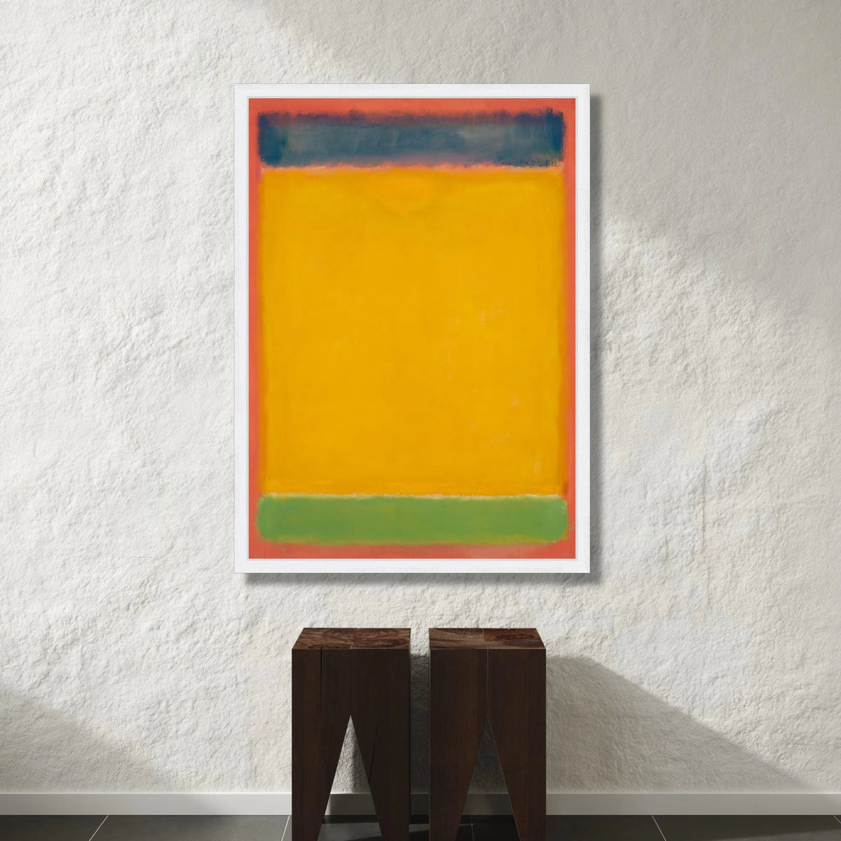 Vibrant Color Blocks Canvas Wall Art, Abstract Modern Design, Bold Yellow and Green Canvas, Contemporary Room Decoration Canvas Print Art