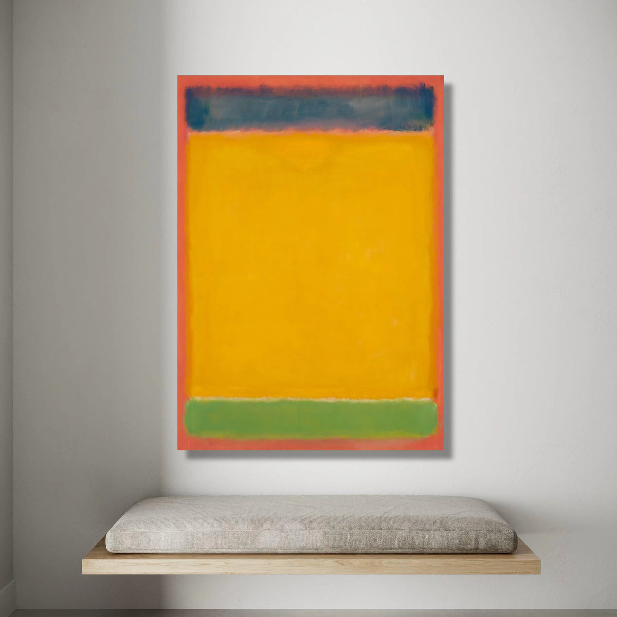 Vibrant Color Blocks Canvas Wall Art, Abstract Modern Design, Bold Yellow and Green Canvas, Contemporary Room Decoration Canvas Print Art