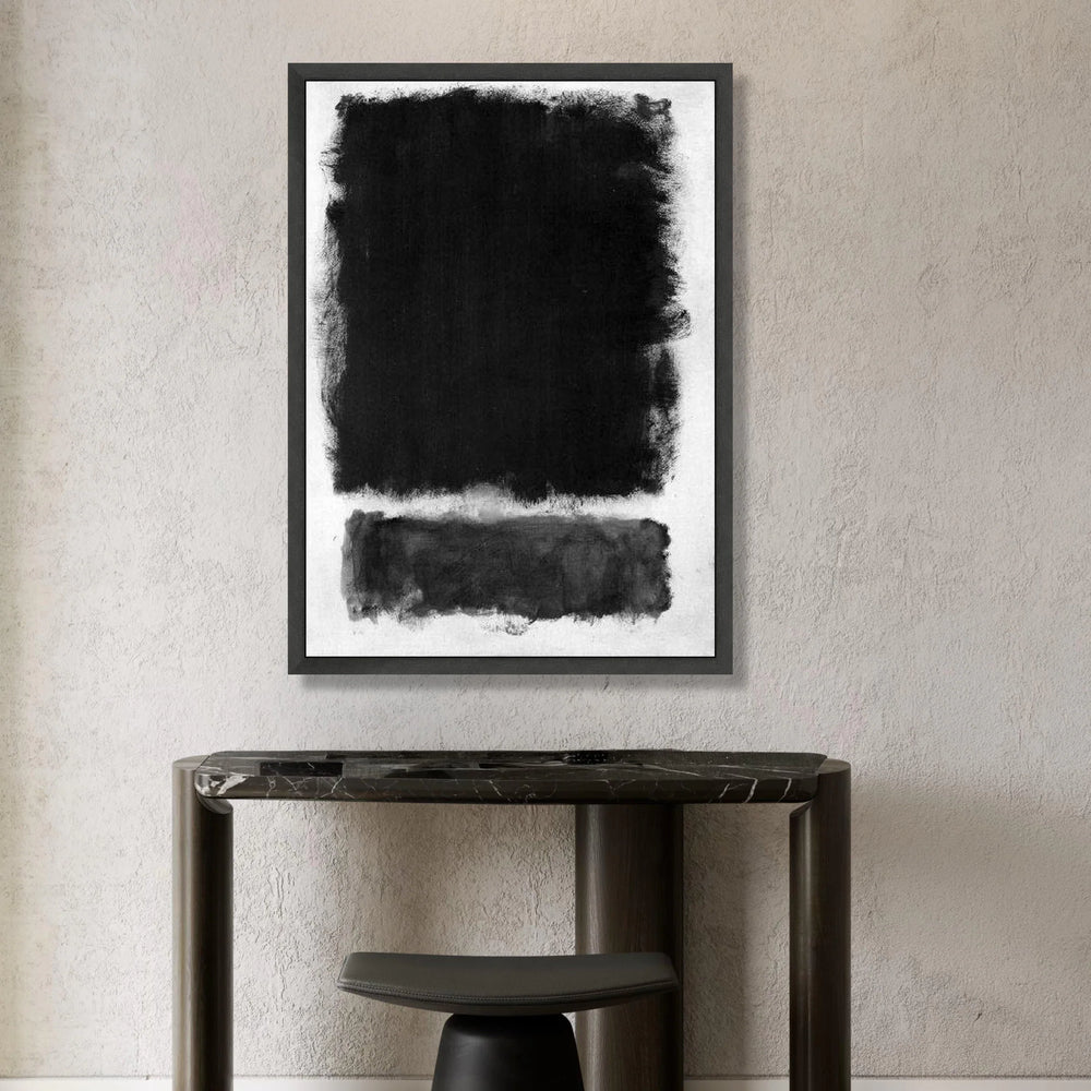 Minimalist Black Abstract Canvas, Modern Wall Art, Contemporary Home Decor, Monochrome Canvas Painting, Sophisticated Canvas Print Art