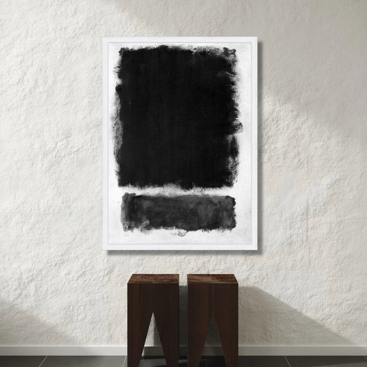 Minimalist Black Abstract Canvas, Modern Wall Art, Contemporary Home Decor, Monochrome Canvas Painting, Sophisticated Canvas Print Art